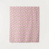 Roze Fuchsia Bloempatroon – Retro Botanisch Wandkleed (Voorkant)