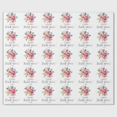 Roze Fuchsia Bloemstuk Bruidsdouche Cadeaupapier (Vlak)