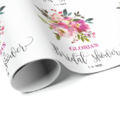 Roze Fuchsia Bloemstuk Bruidsdouche Cadeaupapier (Rol Hoek)