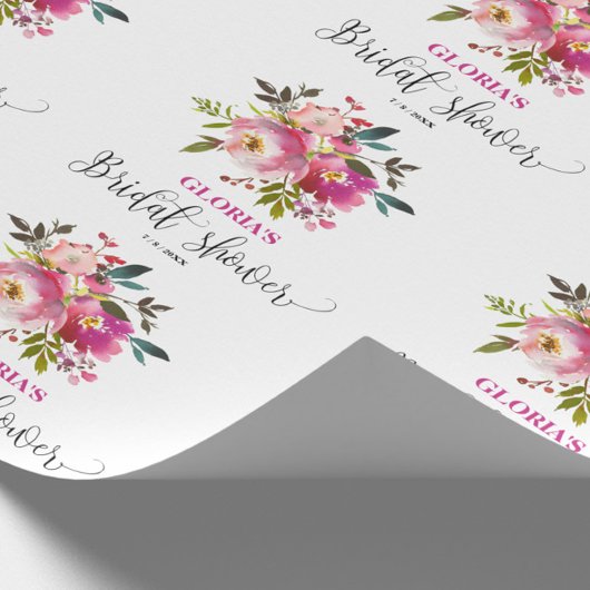 Roze Fuchsia Bloemstuk Bruidsdouche Cadeaupapier