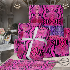 Roze Fuchsia Boa Constrictor Snakeskin Cadeaupapier
