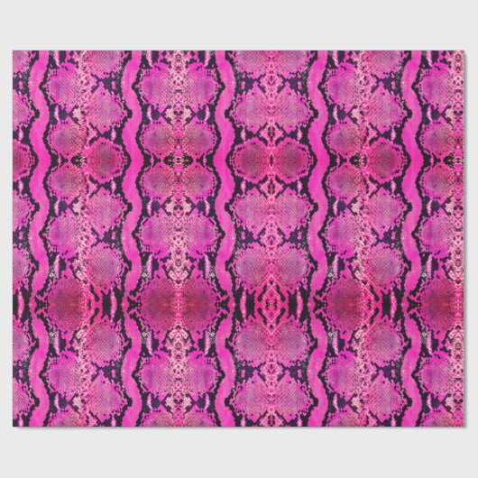 Roze Fuchsia Boa Constrictor Snakeskin Cadeaupapier (Vlak)