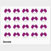 Roze Fuchsia Bow Lint & Diamanten Elegante gunst Ronde Sticker (Vel)