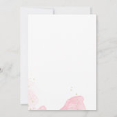 Roze Fuchsia Floral Goud Waterverf Quinceañera Kaart (Achterkant)