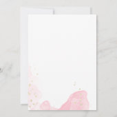 Roze Fuchsia Floral Goud Waterverf Quinceañera Save The Date (Achterkant)