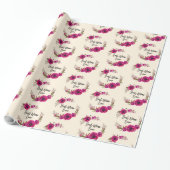 Roze Fuchsia Floral Poppies met de beste mam ooit Cadeaupapier (Uitgerold)