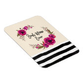 Roze Fuchsia Floral Poppies met de beste mam ooit Magneet (Rechterzijde)