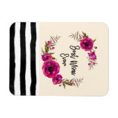Roze Fuchsia Floral Poppies met de beste mam ooit Magneet (Horizontaal)