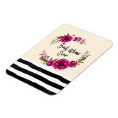 Roze Fuchsia Floral Poppies met de beste mam ooit Magneet (Linkerzijde)