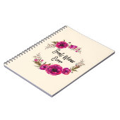 Roze Fuchsia Floral Poppies met de beste mam ooit Notitieboek (Linkerzijde)