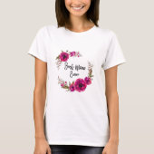 Roze Fuchsia Floral Poppies met de beste mam ooit T-shirt (Voorkant)