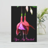 Roze Fuchsia Flower Kaart (Staand voorkant)