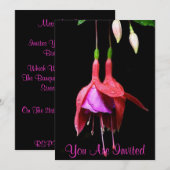 Roze Fuchsia Flower Kaart (Voorkant / Achterkant)