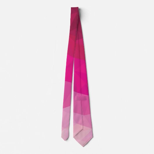Roze fuchsia geometrisch veelhoekig stropdas (Achterkant)