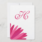 Roze Fuchsia Gerber Daisy Wedding Invitation Kaart (Achterkant)