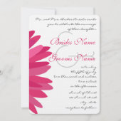 Roze Fuchsia Gerber Daisy Wedding Invitation Kaart (Voorkant)