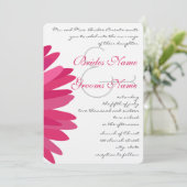 Roze Fuchsia Gerber Daisy Wedding Invitation Kaart (Staand voorkant)