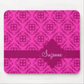 Roze Fuchsia & Magenta Arabesque Moroccan Muismat (Voorkant)