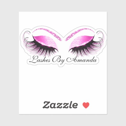 Roze Fuchsia Makeup Artist Lashes Extension Studio Sticker (Vel)