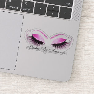 Roze Fuchsia Makeup Artist Lashes Extension Studio Sticker