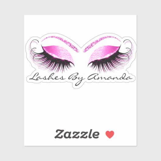Roze Fuchsia Makeup Artist Lashes Extension Studio Sticker (Vel)