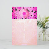 ROZE FUCHSIA MARGRIET, MARGUERITE Bloemig Briefpapier (Staand voorkant)