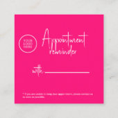 Roze fuchsia Modern Beauty Salon QR-code Afsprakenkaartje (Achterkant)