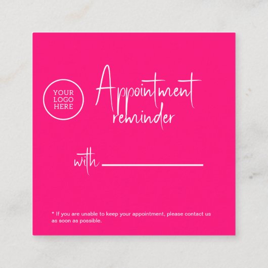 Roze fuchsia Modern Beauty Salon QR-code Afsprakenkaartje (Achterkant)