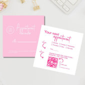 Roze fuchsia Modern Beauty Salon QR-code Afsprakenkaartje