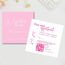 Roze fuchsia Modern Beauty Salon QR-code Afsprakenkaartje