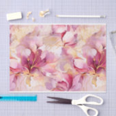 Roze Fuchsia Moderne Abstracte Lelies Tissuepapier (Craft)