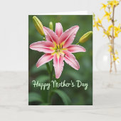 Roze Fuchsia Moederdagkaart Kaart (Gele Bloem)