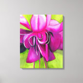 Roze Fuchsia pop art waterverf flower art Canvas Afdruk (Voorkant)