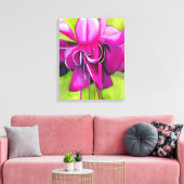 Roze Fuchsia pop art waterverf flower art Canvas Afdruk (Insitu (Woonkamer))