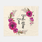 Roze Fuchsia Poppies Best mam Ever - Moeder Da Fleece Deken (Voorkant (Horizontaal))