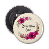 Roze Fuchsia Poppies Best Mam Ever - Moederdag Button Flesopener (Voorkant)