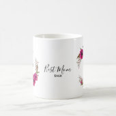 Roze Fuchsia Poppies Beste Mam - Moederdag Koffiemok (Center)