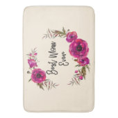 Roze Fuchsia Poppy Wreaty Best Mam Ever Badmat (Voorkant Verticaal)