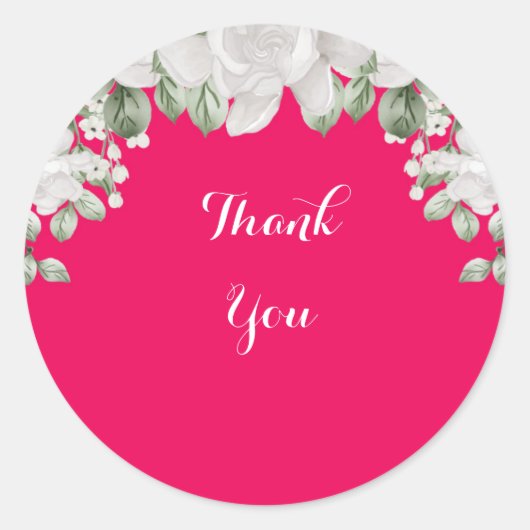 roze fuchsia ronde sticker (Voorkant)