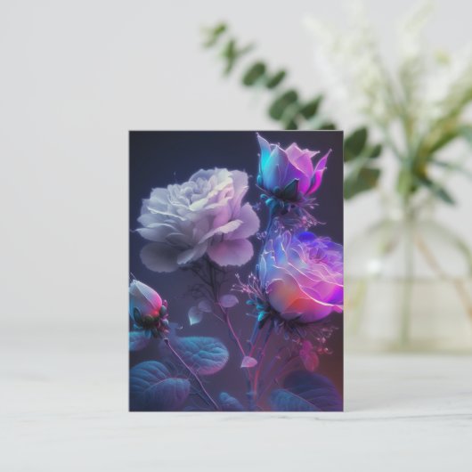 Roze Fuchsia Soft Focus Light Spectrum Rozen Briefkaart (Staand voorkant)