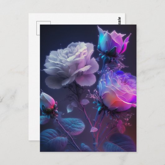 Roze Fuchsia Soft Focus Light Spectrum Rozen Briefkaart (Voorkant / Achterkant)