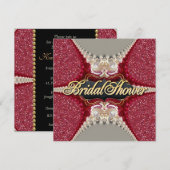 Roze Fuchsia Sparkle  Vrijgezellenfeest Party Kaart (Voorkant / Achterkant)