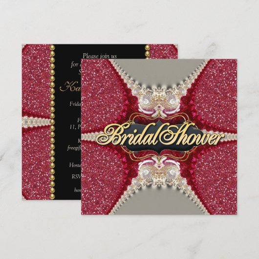 Roze Fuchsia Sparkle Vrijgezellenfeest Party Kaart (Voorkant / Achterkant)