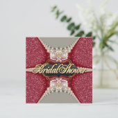 Roze Fuchsia Sparkle  Vrijgezellenfeest Party Kaart (Staand voorkant)