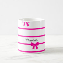 Roze fuchsia strepen strikken coquette