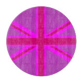 Roze Fuchsia Union Jack Vlagontwerp Snijplank (Voorkant)