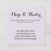 *~* Roze Fuchsia Violet Roos Floral Yoga Reiki Vierkante Visitekaartje (Achterkant)