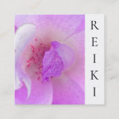 *~* Roze Fuchsia Violet Roos Floral Yoga Reiki Vierkante Visitekaartje (Voorkant)