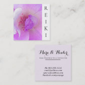 *~* Roze Fuchsia Violet Roos Floral Yoga Reiki Vierkante Visitekaartje (Voorkant / Achterkant)