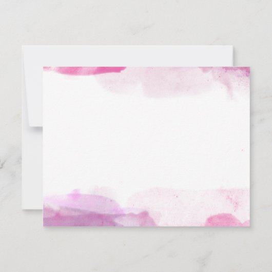 Roze Fuchsia Violet Waterverf Jouw naam toevoegen Notitiekaartje (Achterkant)